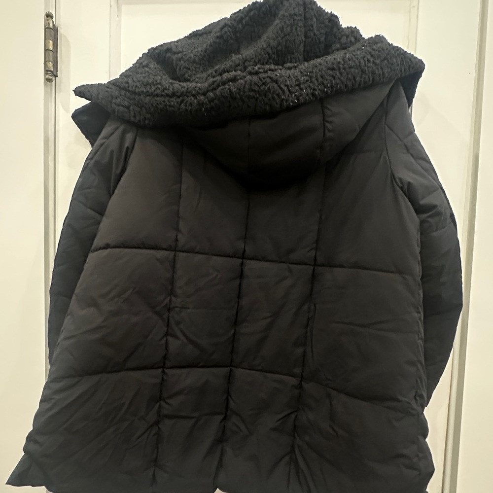Marc New York Black Puffer Coat with Faux Fur Collar - Picture 2 of 3